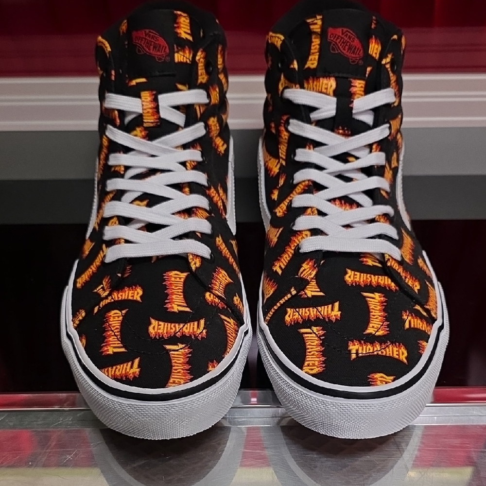 Vans Skate Sk8 Hi Thrasher Flame Black Men’s 8.5